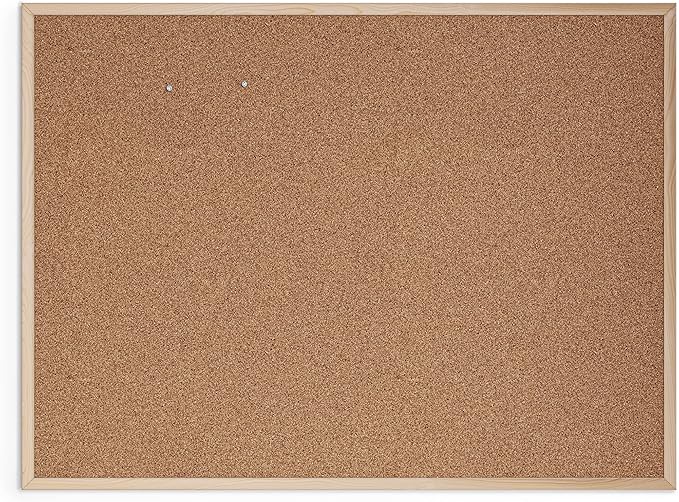 U Brands Cork Bulletin Board, 36" x 48" Inches, Light Birch Wood Frame (003U00-01)
