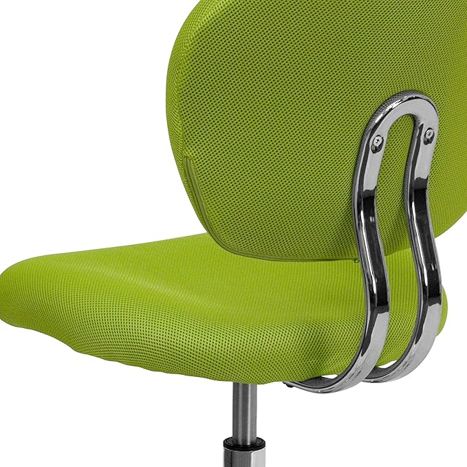 Flash Furniture Beverly Mid-Back Apple Green Mesh Padded Swivel Task Office Chair with Chrome Base
