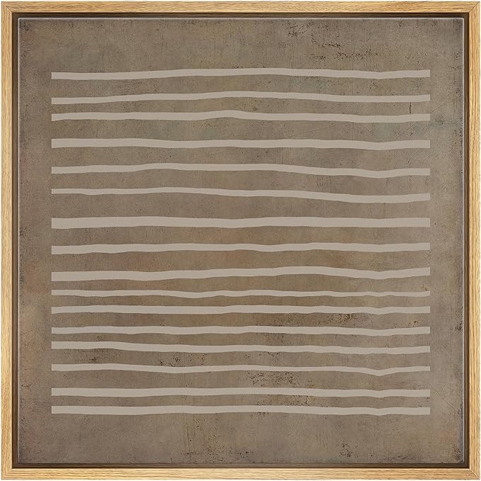 SIGNWIN Framed Canvas Print Wall Art Grunge Dark Line Art Minimal Pattern Abstract Shapes Illustrations Modern Art Decorative Boho Relax/Zen Nordic for Living Room, Bedroom, Office - 24"x24" Natural
