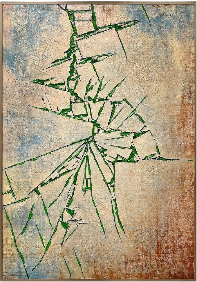 BrightA Muscular texture wall art - Abstract hand-painted large-scale relief decorative items - Unique artistic wall creation for living room and study area 51.2"x72.8"