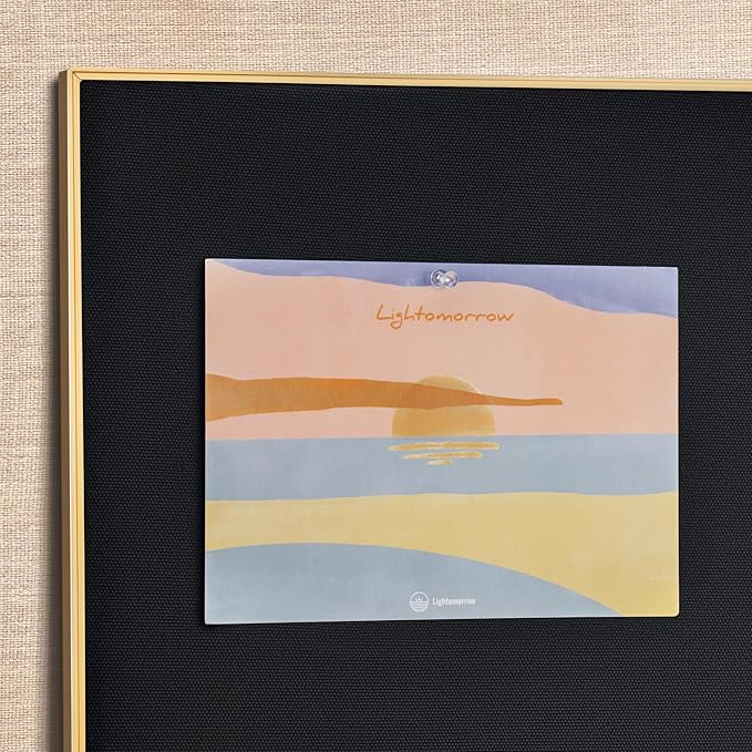 Bulletin Board 30 x 20 inches, Black Pin Board, Golden Aluminum Framed Fabric Cork Board with 10 Push Pins