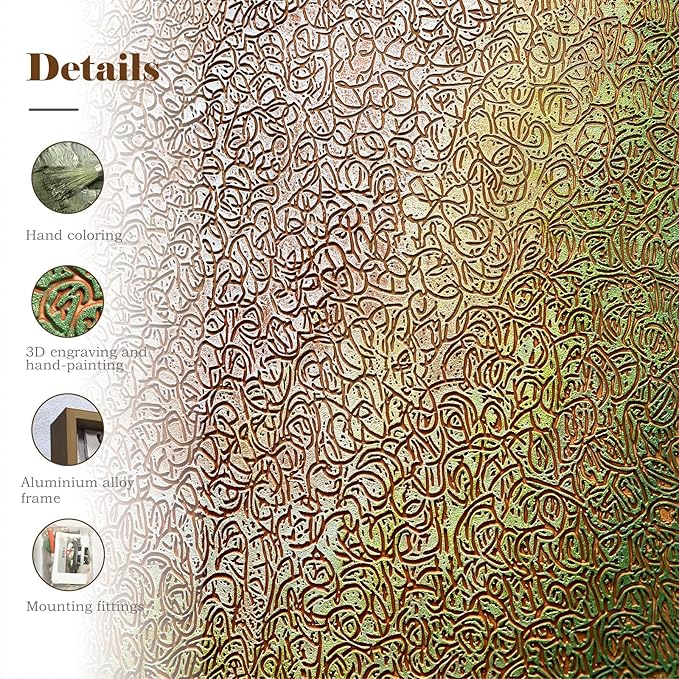 BrightA Large-scale wall hand-painted texture relief artworks - versatile decorative items for bedrooms and living rooms - creating a personalized artistic home environment 63"x90.5"
