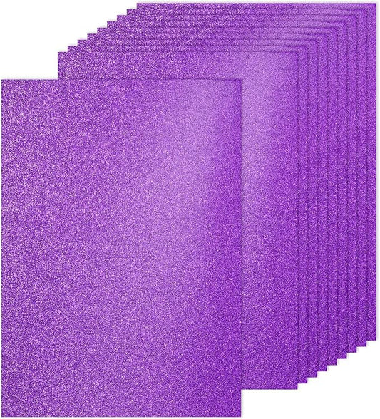 PATIKIL 20Sheets Purple Glitter Cardstock, 8.3x11.7 in A4 Glitter Paper Card Stock Shiny Scrapbook 250gsm Sparkly Paper Large Shimmer for Crafts Scrapbook DIY Art Wedding Party