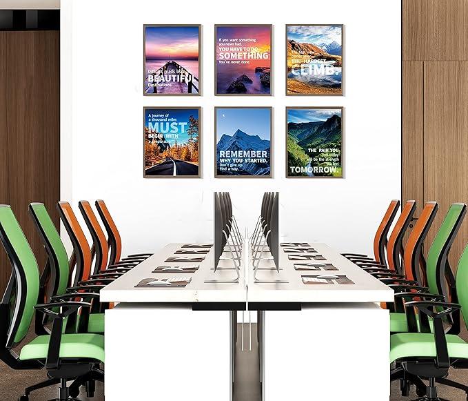 SGGYEFOK Motivational Wall Art Decoration Painting | 6-pack 8 x 10 inches, Suitable for Library, School, Gym,Office， Living Room deco（Frameless） 2