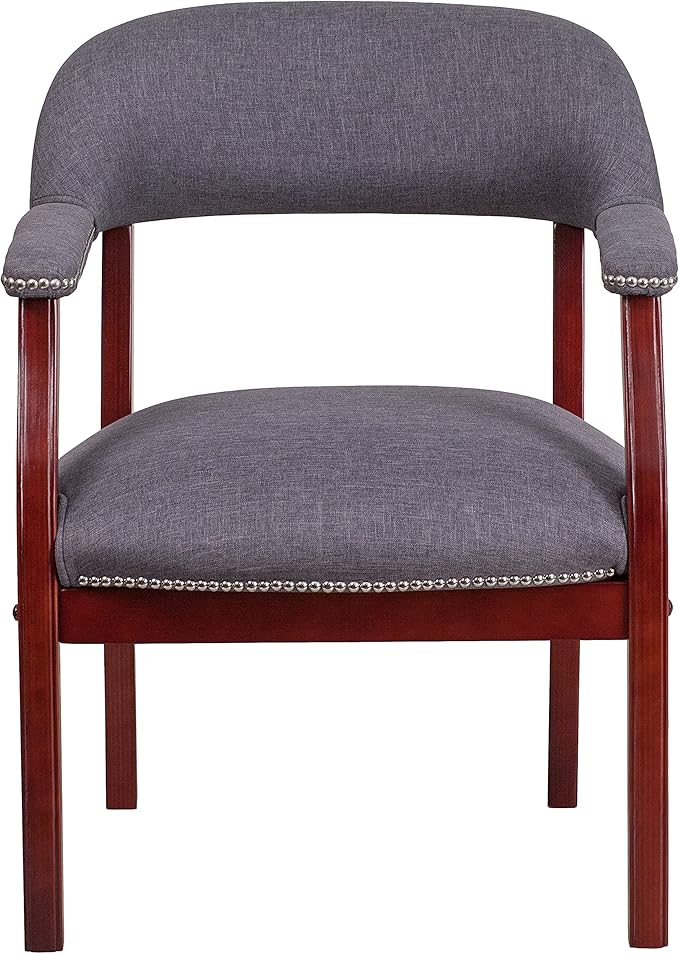 Flash Furniture Diamond Gray Fabric Luxurious Conference Chair with Accent Nail Trim