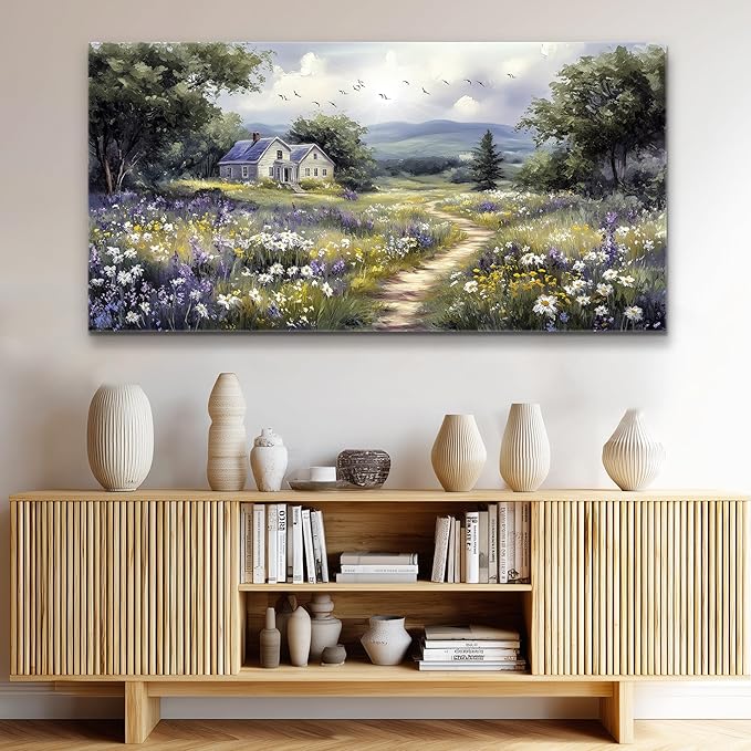 FUHAIHUA Large Wall Decor For Living Room Canvas Wall Art For Office Wall Decorations For Bedroom Garden Painting Artwork Room Home Decor 24x48 In