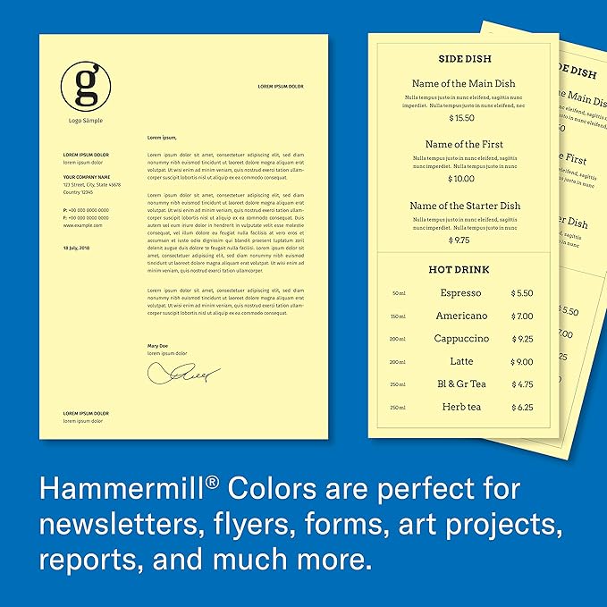 Hammermill Colored Paper, 20 lb Tan Printer Paper, 8.5 x 11-10 Ream (5,000 Sheets) - Made in the USA, Pastel Paper, 102863C