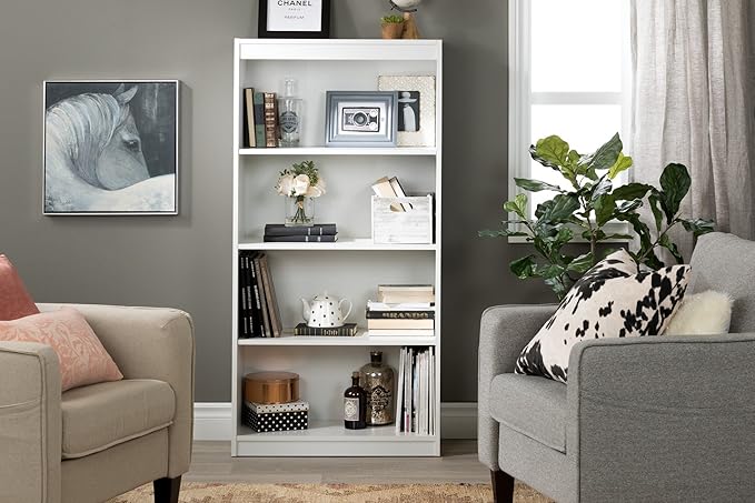 South Shore 4-Shelf Bookcase Pure White