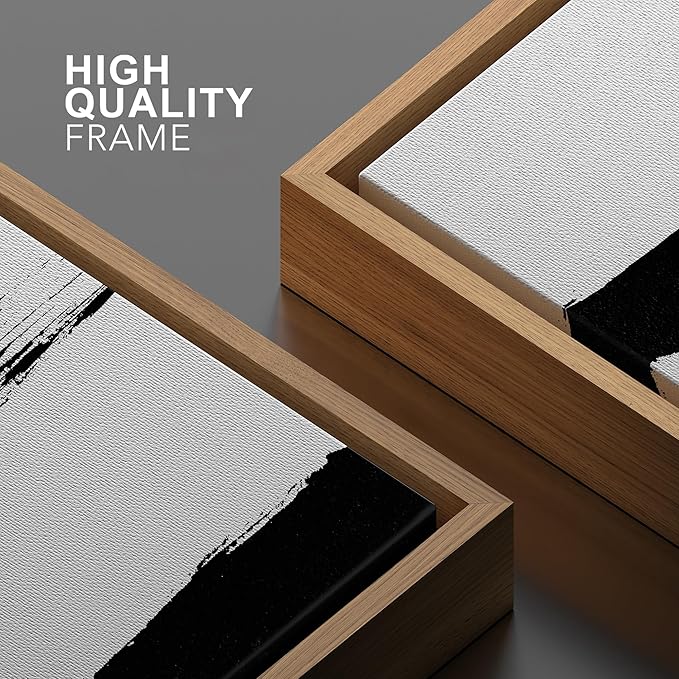 SIGNWIN Framed Canvas Wall Art Abstract Color Block Canvas Prints Home Artwork for Living Room,Bedroom - 24x36 inches
