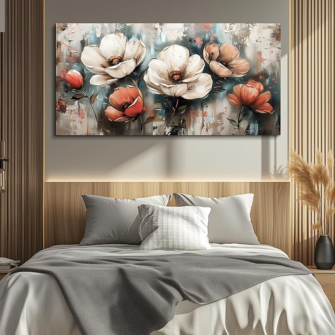FUHAIHUA Canvas Decor For Living Room Large Wall Art For Office Bedroom Decorations Flowers Landscape Paintings Boho Pictures Artwork Aesthetic Posters Ready To Hang Home Decor 30x60 In