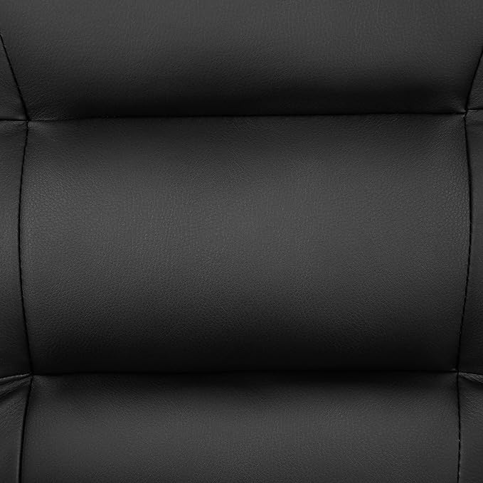 Flash Furniture Darwin Flash Fundamentals LeatherSoft Executive Reception Chair, Modern Tufted Lounge Chair for Living Room or Office, Black