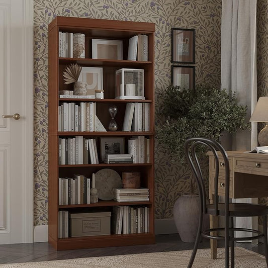 Palace Imports Solid Wood Bookcase – Stackable Modular 6-Tier Bookshelf - 71.5" Tall x 32" Wide – Mocha, Open Display Shelf for Living Room, Office, Renewable 100% Eco-Friendly Wood, Made in Brazil