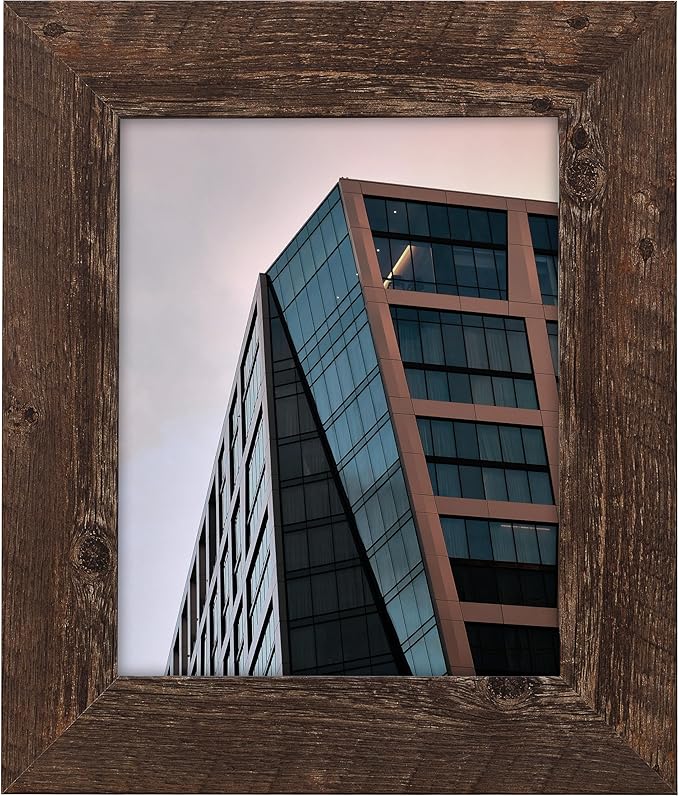 Craig Frames 16x24 Picture Frame – American Barn Series, 2 Inch Wide Faux Barnwood Moulding in Brown Oak, Plexiglass Front, Backing Included – Rustic Wall Display for Art, Posters, or Photos