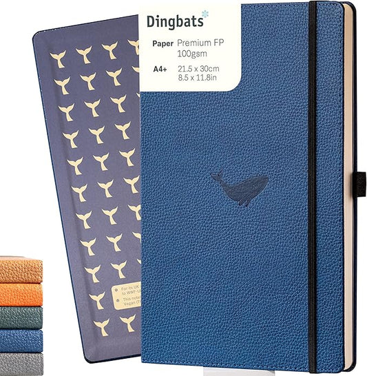 Dingbats* - Wildlife Squared Extra Large A4 Notebook - PU Leather Hardcover Journal for Work, Writing - Pocket, Elastic Closure, Pen Holder, Bookmark