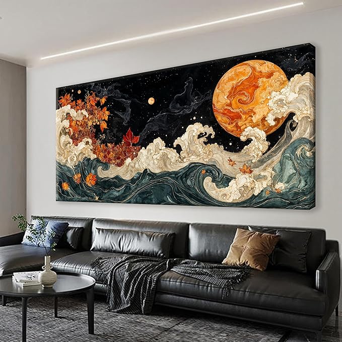 Large Wall Art For Living Room Boho Abstract Modern Wall Artwork Prints Colorful Canvas Art Wall Decor Painting Pictures Abstract Black Wall Decor For Home Bedroom Office Ready To Hang 29" × 58"