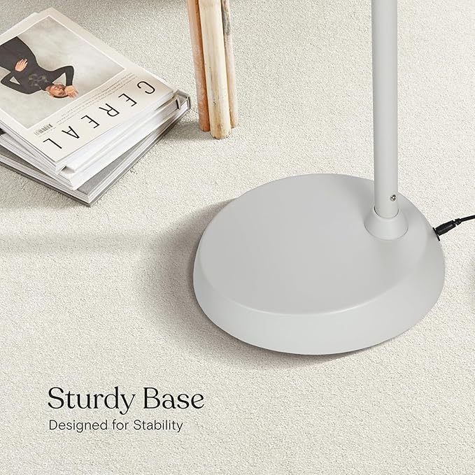 Brightech Litespan LED 2nd Edition Reading Floor Lamp with Cool, Soft & Warm White LED's - Built-in Dimmer - Adjustable Design Pivots in Any Direction - Energy Saving 12 Watts - Alpine White