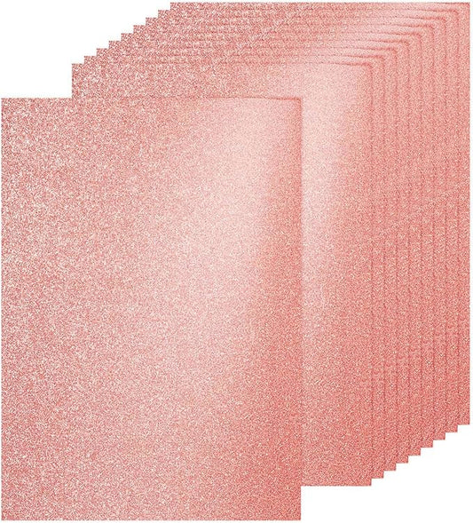 PATIKIL 40Sheets Rose Gold Glitter Cardstock, 8.3x11.7 in A4 Glitter Paper Card Stock Shiny Scrapbook 250gsm Sparkly Paper Large Shimmer for Crafts Scrapbook DIY Art Wedding Party