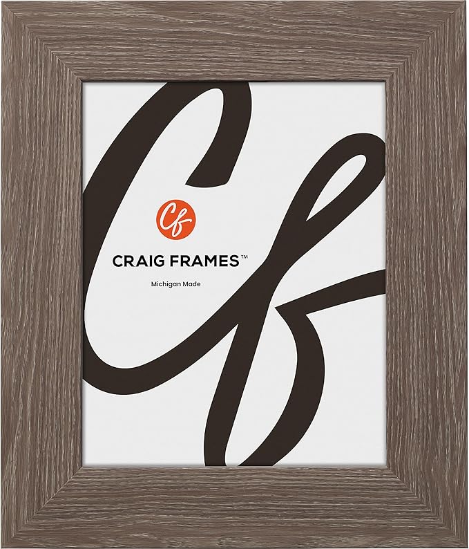 Craig Frames American Barn, 28x28 Picture Frame, Faux Barnwood, Farmhouse Grey