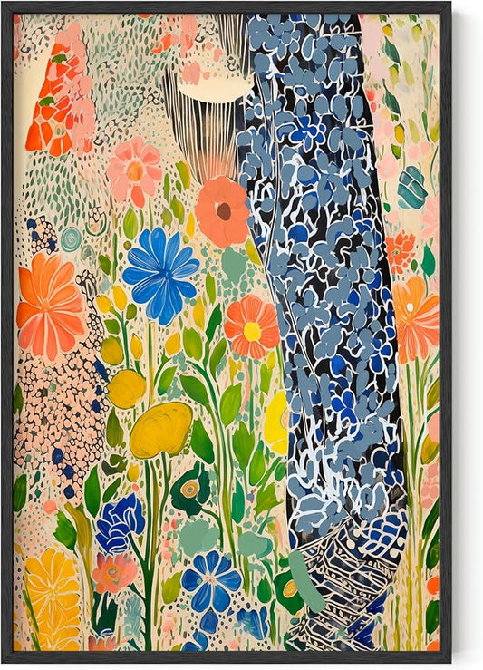 HAUS AND HUES Floral Art Wall Decor - Wildflowers Wall Art for Living Room, Floral Artwork for Bedroom Walls, Flower Painting for College Girls Dorm Room (Spring Florals, Unframed, 24x36)