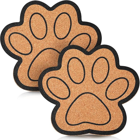 Decorative Cork Bulletin Board for Walls Memo Bulletin Pin Board Dog Paw Shape Bulletin Cork Board for Office Home Kitchen (2 Pieces)