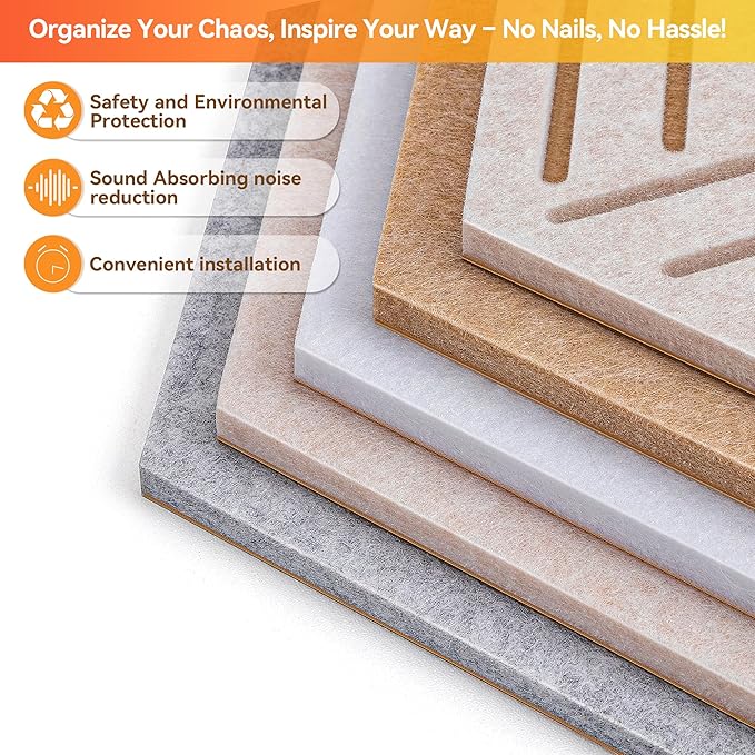Fwpelt 12'' Large Hexagon Cork-Bulletin Board Tiles Adhesive 10 Pack Frameless Corkboard Hexagonal Prayer Vision Cork Board for Office Wall Decor, Hex Tack Pinboard with 30 Push Pins