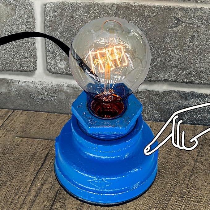 Touch Control Table Vintage Desk Lamp Small Industrial Touch Light Bedside Dimmable Nightstand Steampunk AccentLight Edison-Lamp Base Antique NightLight for Living Room Bedroom