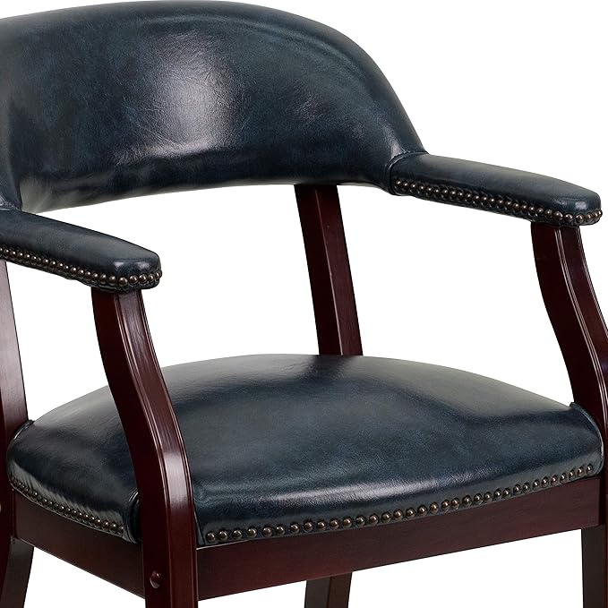 Flash Furniture Diamond Navy Vinyl Luxurious Conference Chair with Accent Nail Trim