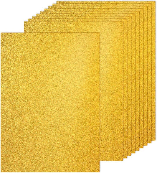 PATIKIL 20Sheets Gold Glitter Cardstock, 8.3x11.7 in A4 Glitter Paper Card Stock Shiny Scrapbook 250gsm Sparkly Paper Large Shimmer for Crafts Scrapbook DIY Art Wedding Party