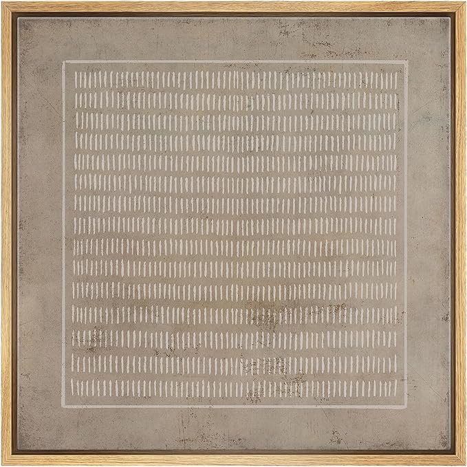 SIGNWIN Framed Canvas Print Wall Art Grunge Pastel Geometric Line Collage Abstract Shapes Illustrations Modern Art Decorative Relax/Zen Nordic for Living Room, Bedroom, Office - 16"x16" Natural