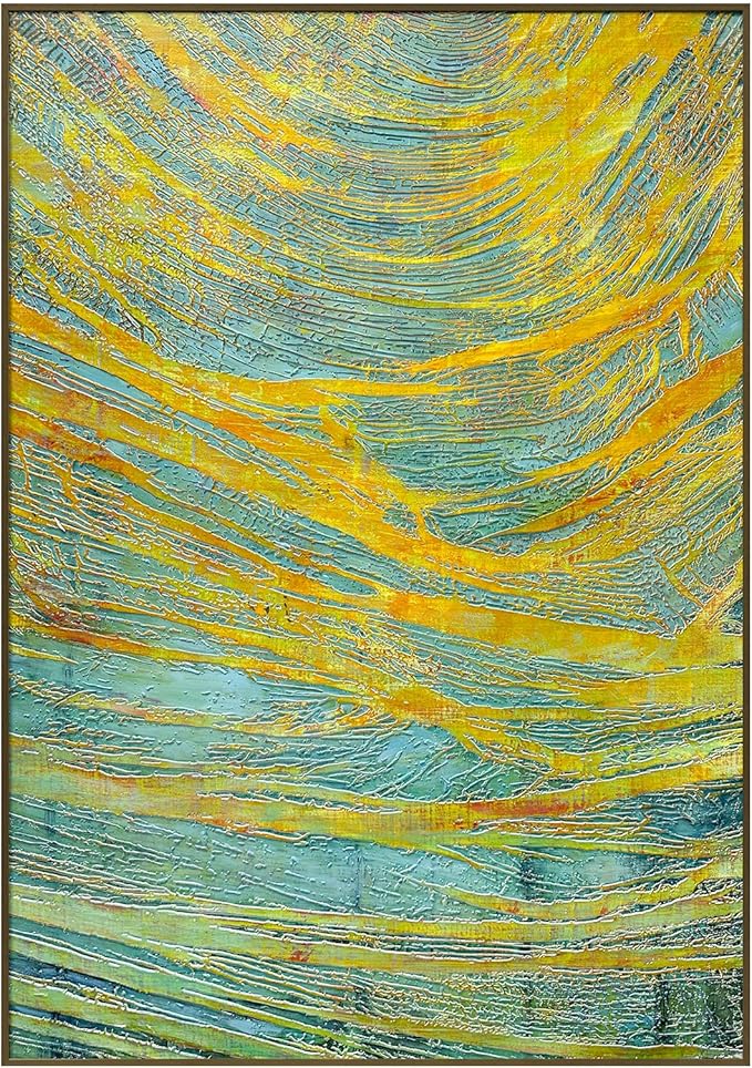 BrightA Green Large Abstract Wall Canvas Art Wall Art for Living Room Framed Canvas Wall Art Large Artwork for Dining Room Hallway Wall Decor 35.4"x51.2"