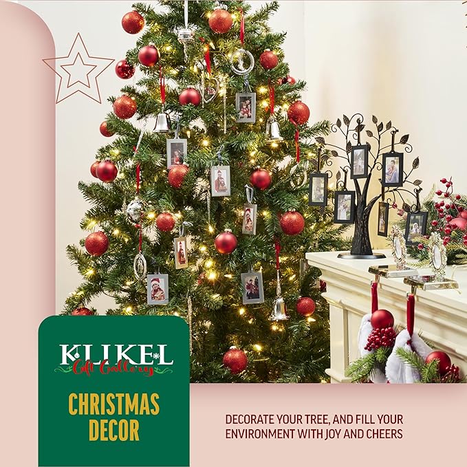 Klikel Hanging Picture Frame Ornaments - Set of 8 2x3 Black Hanging Photo Frame