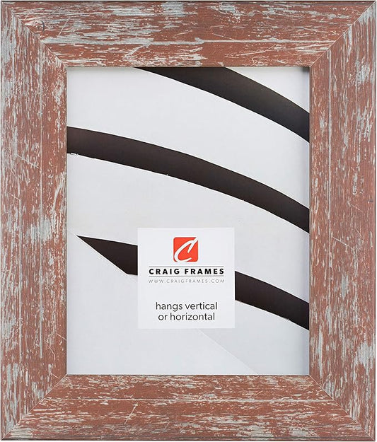 Craig Frames American Barn, Faux Barnwood Picture Frame, Red, 14 x 20 Inch