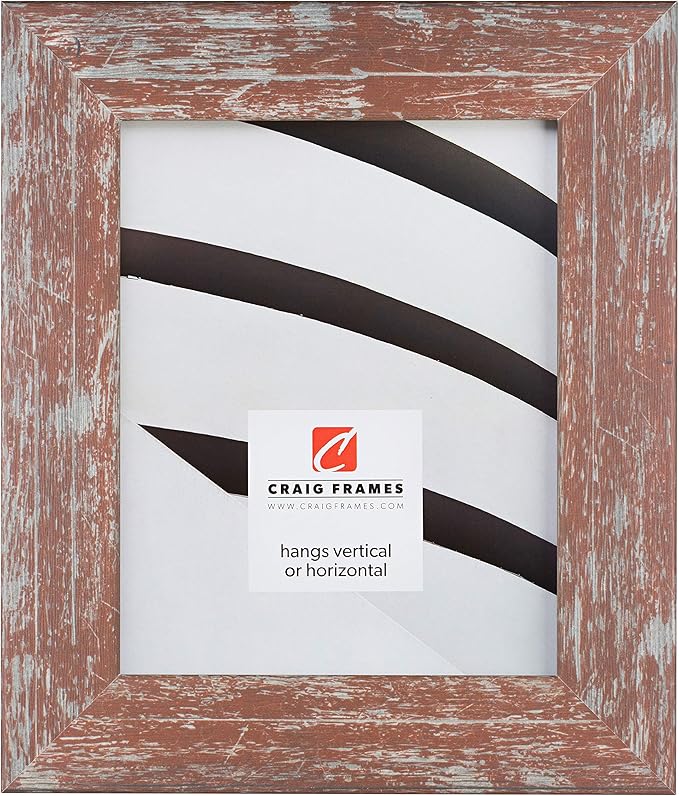 Craig Frames American Barn, Faux Barnwood Picture Frame, Red, 24 x 24 Inch