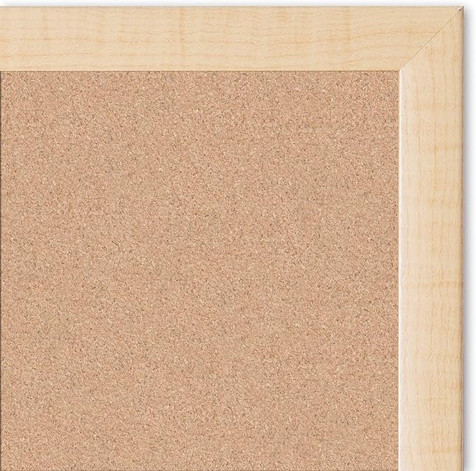 U Brands Cork Bulletin Board, 48" x 72" Inches, Birch Wood Frame