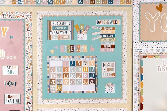 Teacher Created Resources Everyone is Welcome Calendar Classroom Bulletin Board Decor (TCR7119) (Pack of 2)