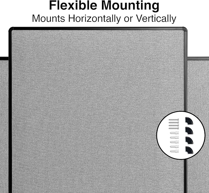 Staples Fabric Bulletin Board with Black Frame, 4 ft x 3 ft Wall Mounted Fabric Message Board for Office Home and Classroom