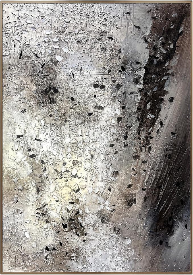 BrightA Large hand-painted abstract wall art piece. Modern style texture relief decoration. Key wall decoration for the living room 39.4"x59"