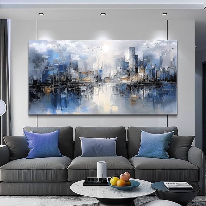 FUHAIHUA Large Wall Decor For Living Room Canvas Wall Art For Office Wall Decorations For Bedroom Abstract Watercolor Painting Artwork Room Home Decor 24x48 In