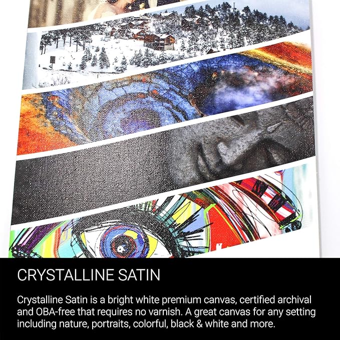 Crystalline Satin Bright White, Poly-Cotton Inkjet Canvas 44in x 40ft Roll Makes Color and Contrast Art Pop With Its Exquisite Satin Finish