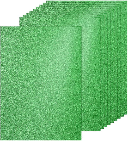 PATIKIL 20Sheets Grass Green Glitter Cardstock, 8.3x11.7 in A4 Glitter Paper Card Stock Shiny Scrapbook 250gsm Sparkly Paper Large Shimmer for Crafts Scrapbook DIY Art Wedding Party