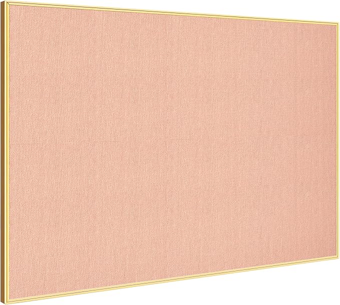 Bulletin Board 30 x 20 inches, Aluminum Framed Fabric Cork Board with 10 Push Pins (Blush Coral, 30 x 20 inches)