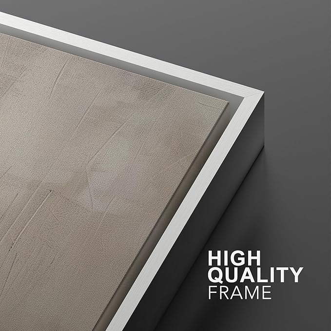 MUDECOR Framed Wall Art Print Set Minimalist Abstract Landscape Misty Horizons Illustrations Modern Art Decorative Chic for Living Room, Bedroom, Office - 16"x24"x3 White