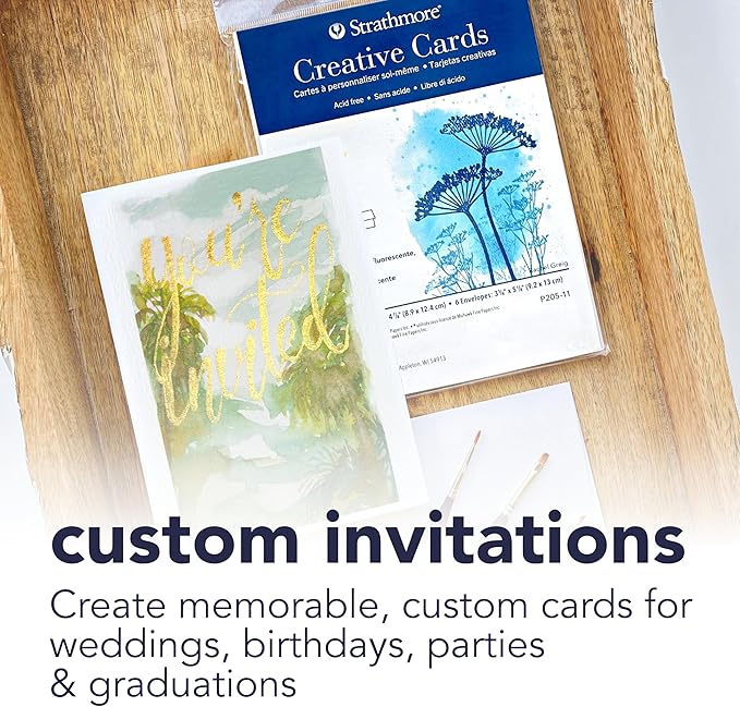 Strathmore (105-220-1 Full Size Creative Cards, Palm Beach/Plain Edge, 50 Envelopes