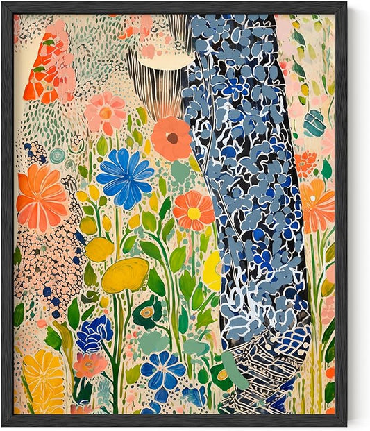 HAUS AND HUES Floral Art Wall Decor - Wildflowers Wall Art for Living Room, Floral Artwork for Bedroom Walls, Flower Painting for College Girls Dorm Room (Spring Florals, Unframed, 12x16)