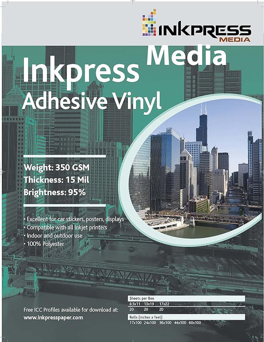 INKPRESS MEDIA 350 GSM, 15 Mil, 95 Percent Bright Paper (#AV851120)