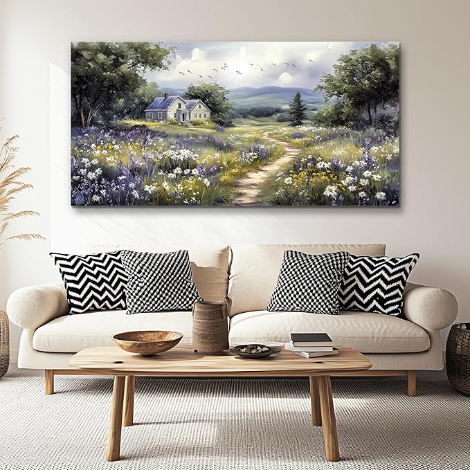 FUHAIHUA Large Wall Decor For Living Room Canvas Wall Art For Office Wall Decorations For Bedroom Garden Painting Artwork Room Home Decor 24x48 In