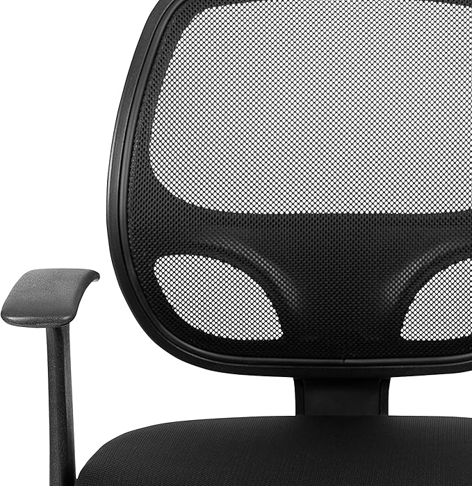 Flash Furniture Flash Fundamentals Mid-Back Black Mesh Swivel Ergonomic Task Office Chair with Arms