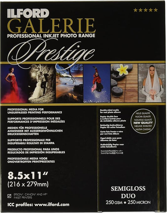 ILFORD 2001782 GALERIE Prestige Smooth Luster Duo - 8.5 x 11 Inches, 25 Sheets
