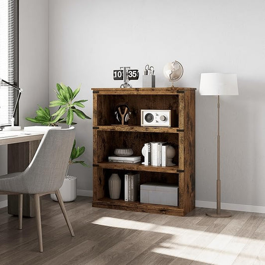 5 Tier Farmhouse Bookcase, 67.4" Tall Book Shelf with Storage, Wooden Bookshelves 5 Shelf Display Shelves for Home Office(67.4" H x 31.5" W x 12.8" D) (Vintage, 40.0" H x 31.5" W x 12.2" D)