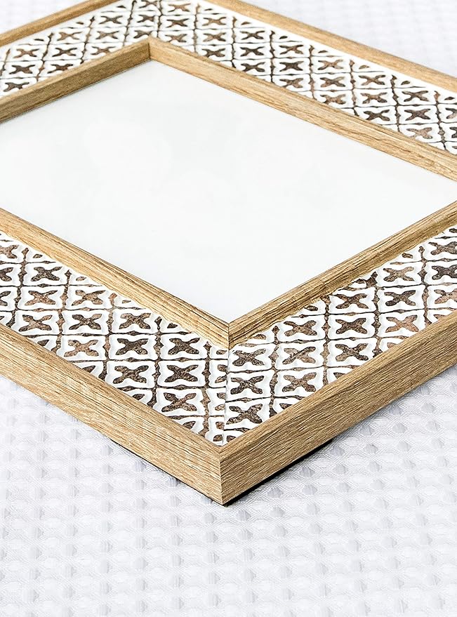 Afuly 5x7 Picture Frame Boho Picture Frames 3D Cross Pattern Distressed Moroccan Photo Frame Wall Desk Bohemia Home Office Decor Wedding Birthday Gifts for Mom Woman Grandma